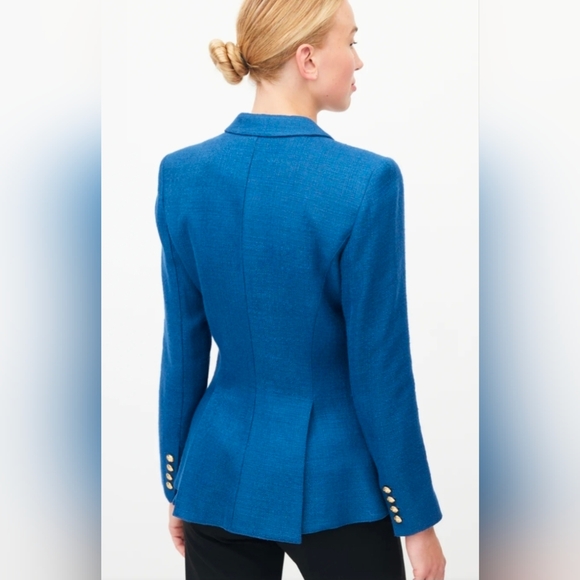 EUC Smythe women's single-breasted textured peak lapel blazer, royal blue size 6 - Picture 15 of 16
